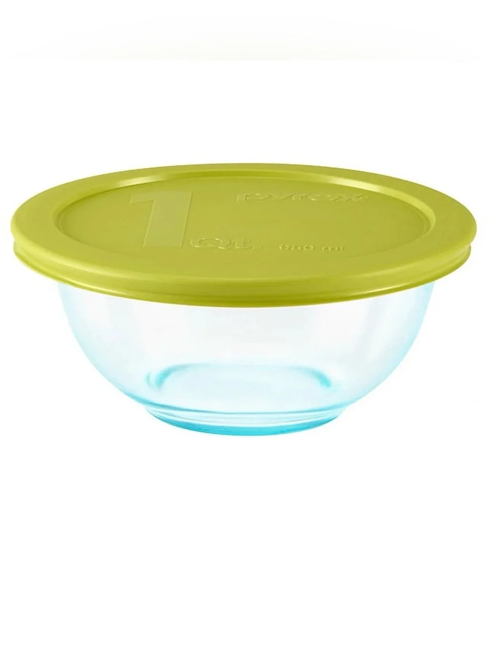 2 Piece Pyrex 1 Quart Mixing Bowl/Storage Temper Glass Container With Lid